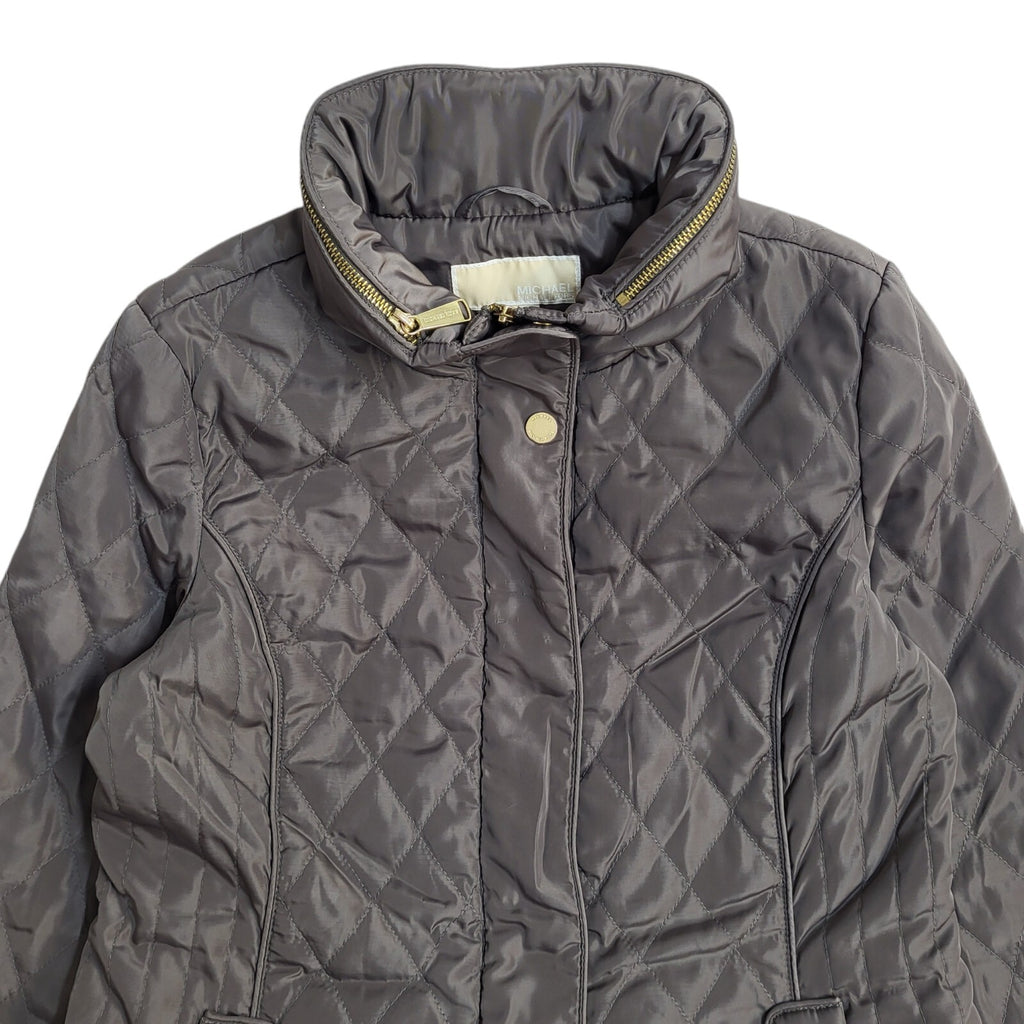 Michael Kors Vintage Y2k Grey Quilted Coat Uk Women's UK Small