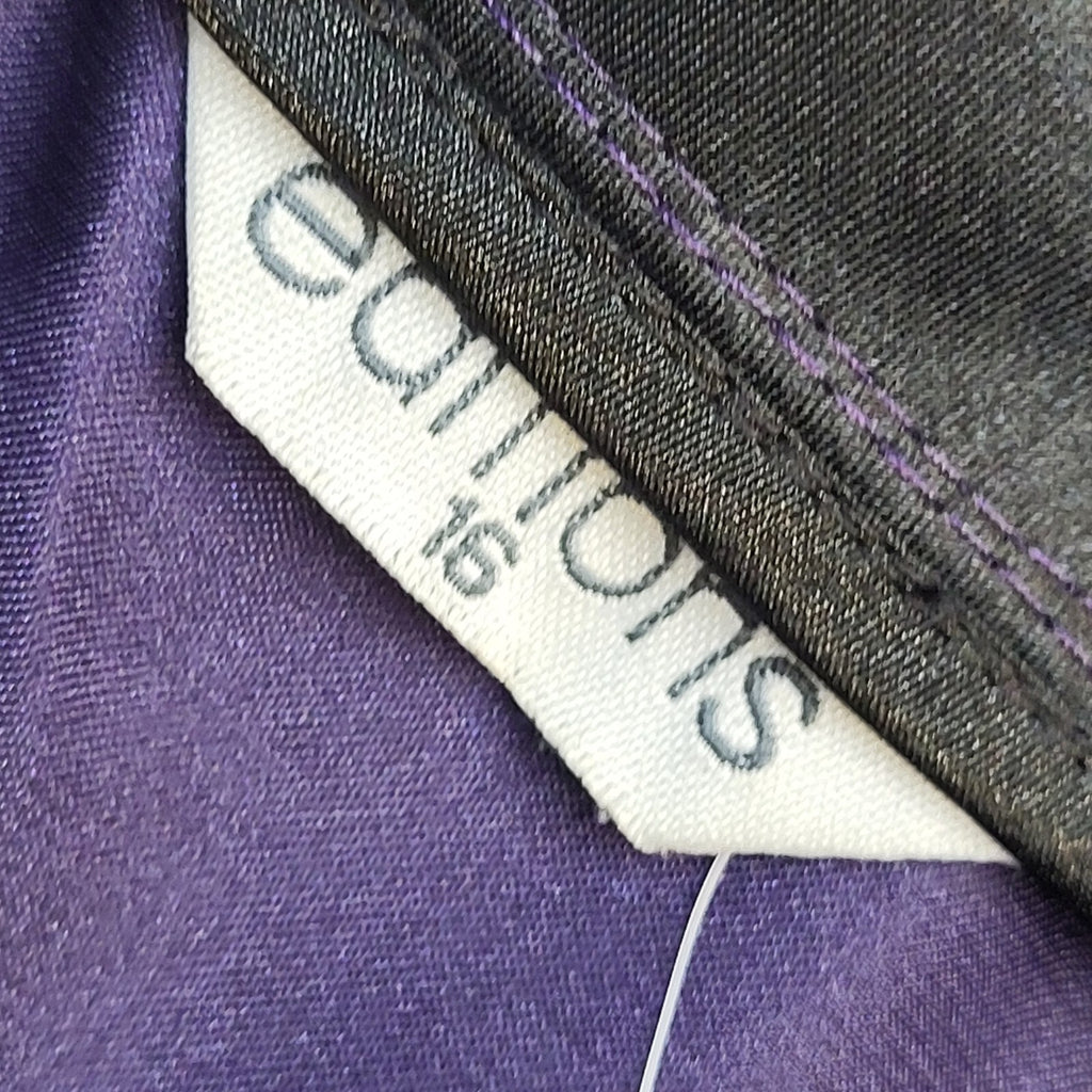 Editions Vintage Y2K V-Neck Purple Satin Long Sleeve Top BNWT Women's UK 16