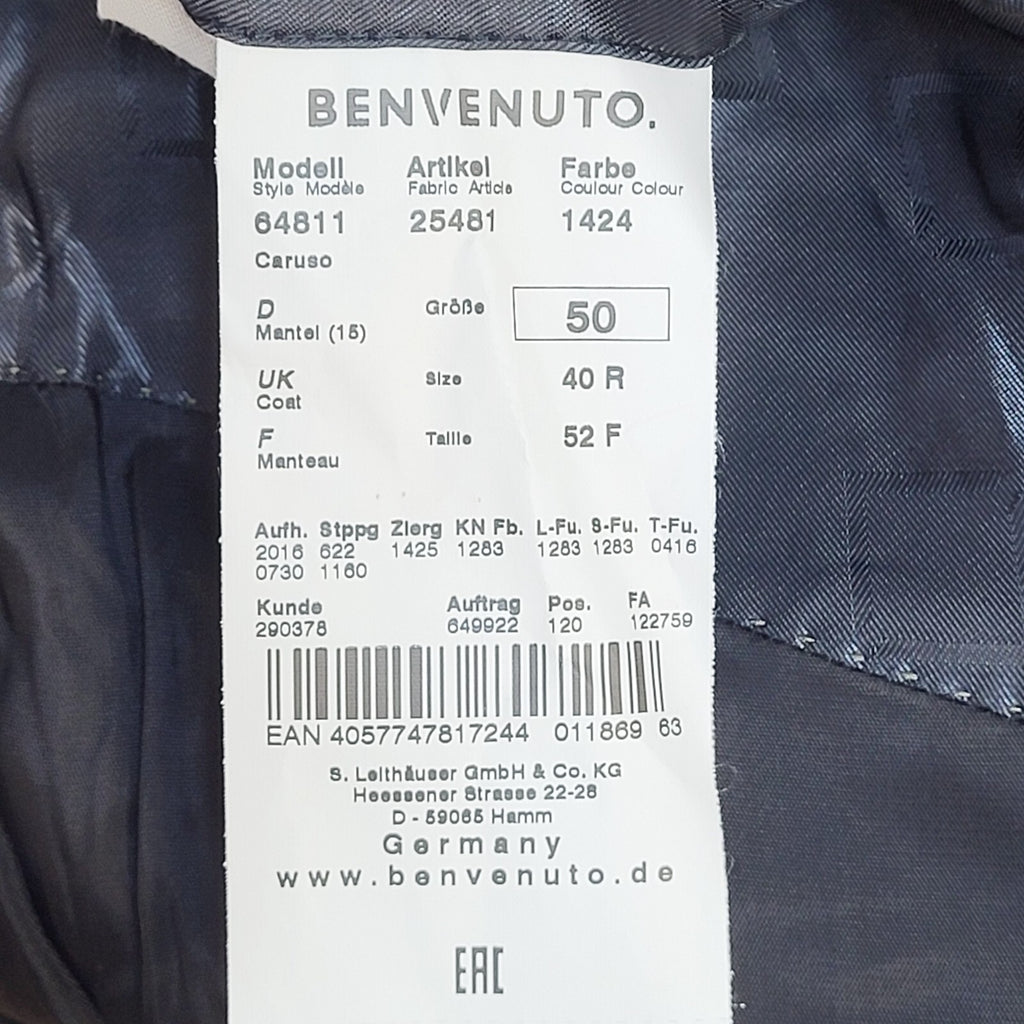 Benvenuto Vintage 90s Beige Wool Button Overcoat Uk Men's Size Medium