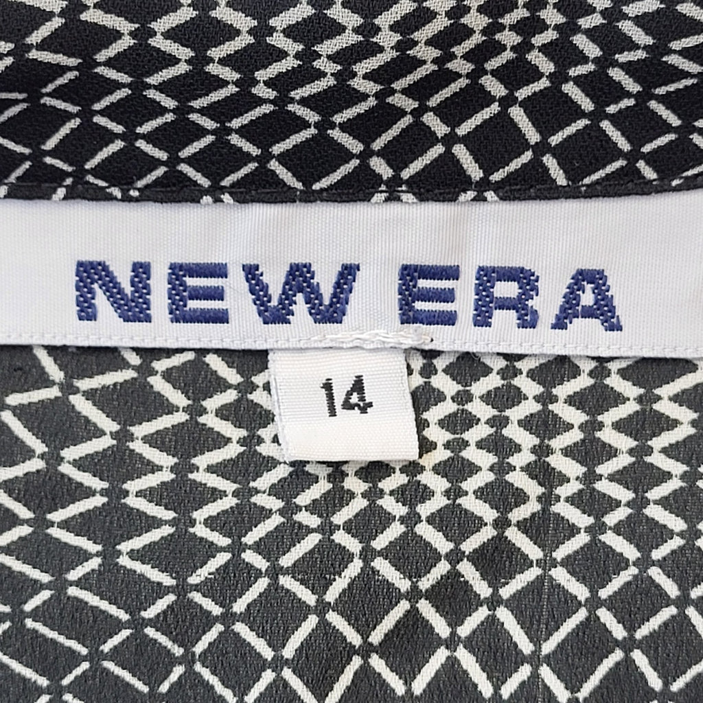 New Era 90s Vintage White & Black Long Sleeve Blouse Women's Size 14 Eu 42