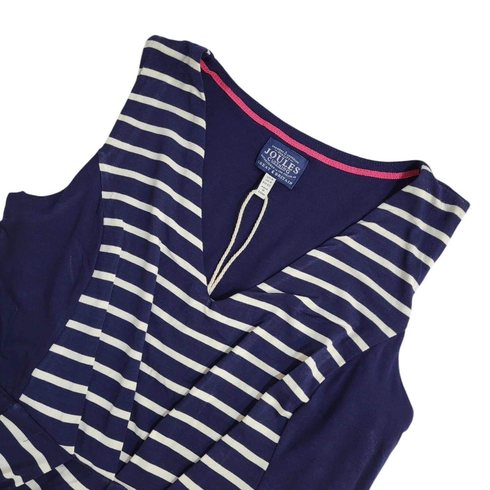 Joules Blue & White Striped Sleeveless Maxi Dress Women's UK Size 8