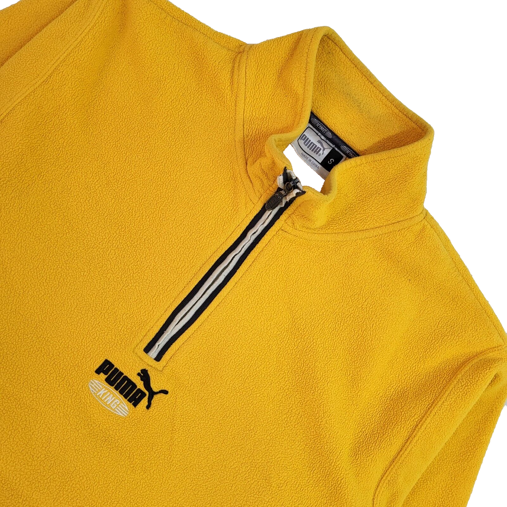 Puma Vintage 90's Yellow 1/4 Zip Fleece Base Layer Uk Men's UK Size Small