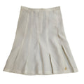 Burberry 90s Cream Skirt Pleated A-Line Knee Length Skirt Women's UK 8-10 W28
