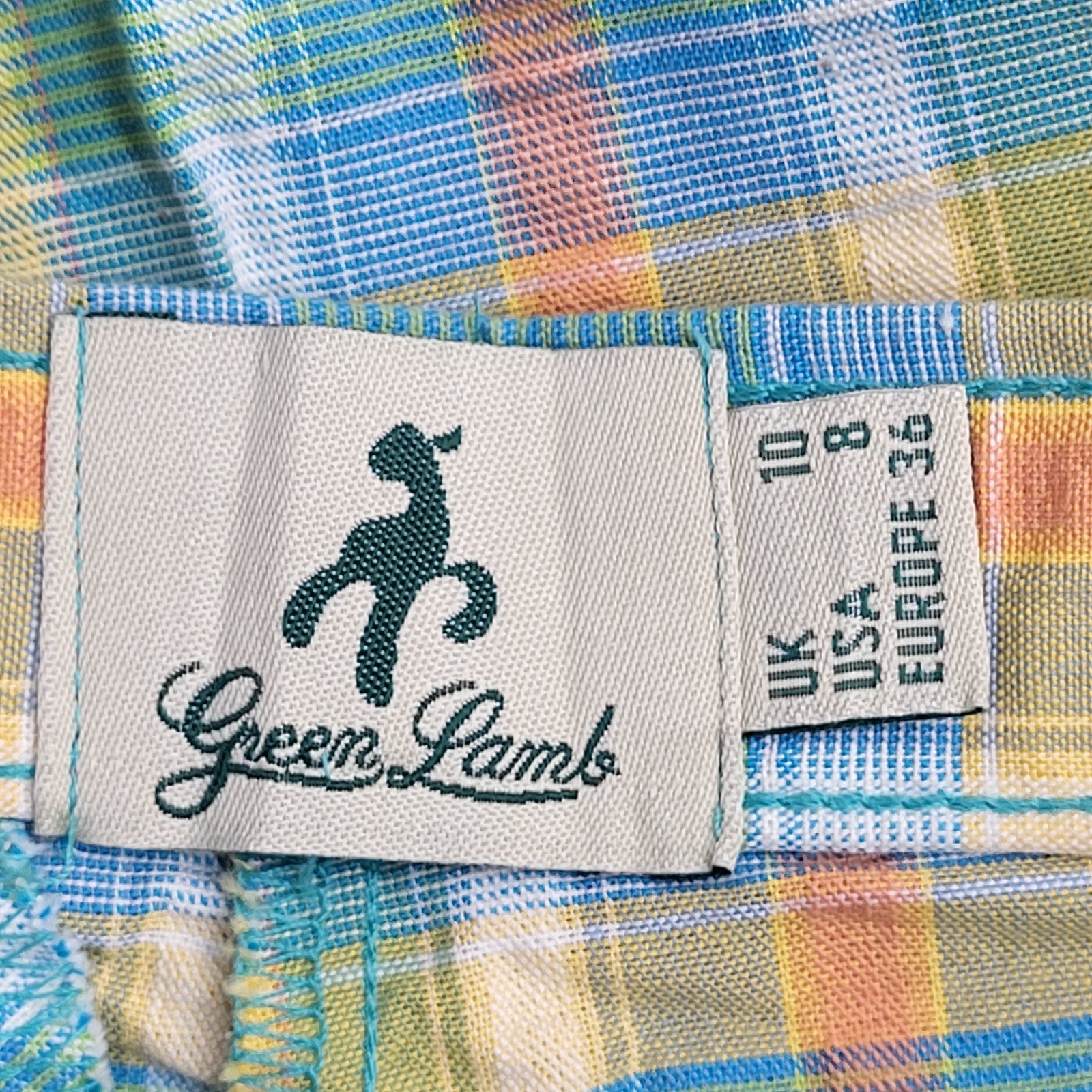 Green Lamb Shorts Vintage 90s Green Check Bnwt Uk Women's Size M 10