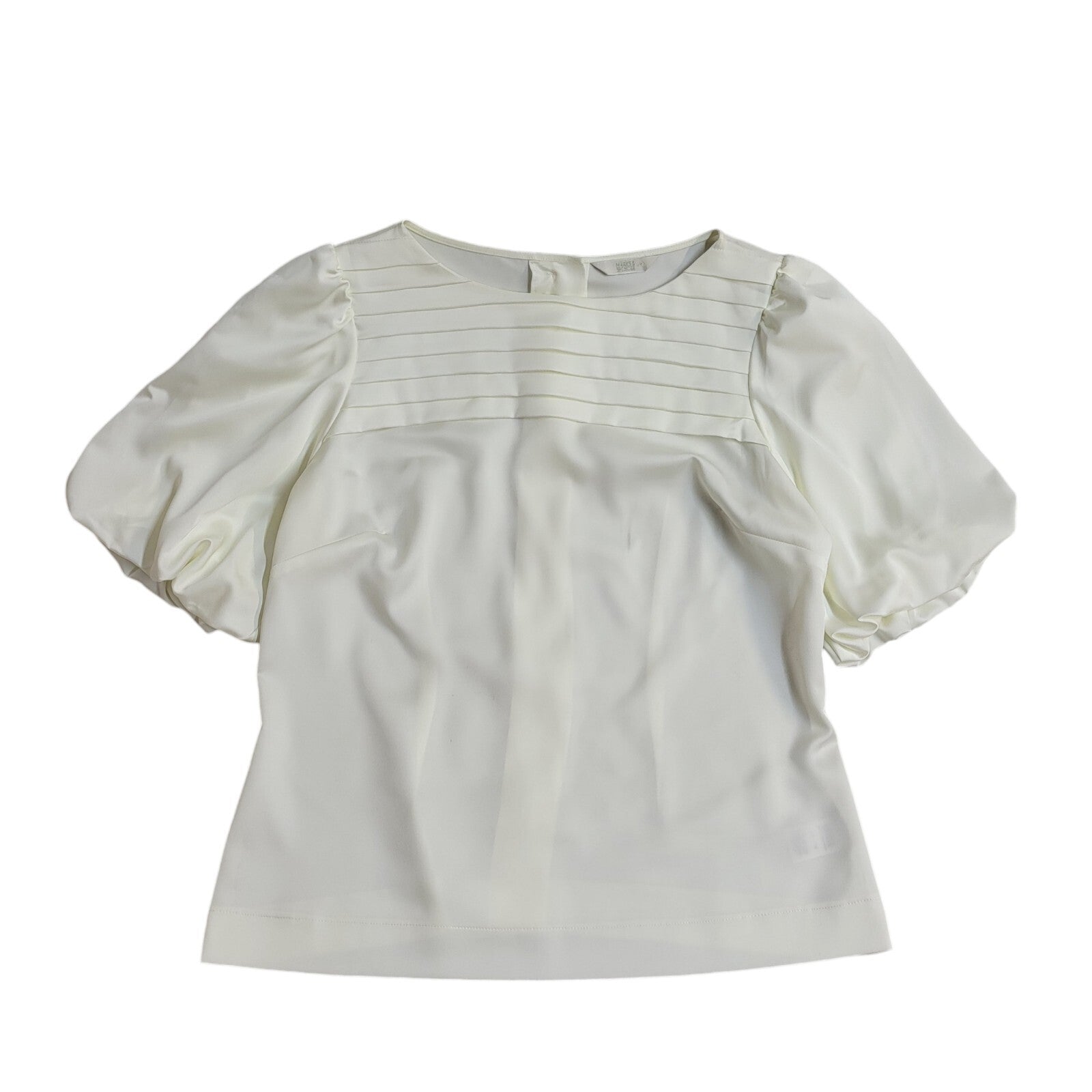 Marks and Spencer Vintage 90s Cream Short Sleeve Top UK Women's Size 14
