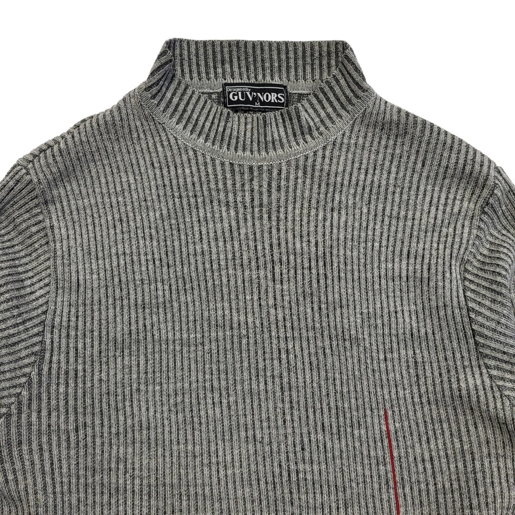 Guv'Nors  Vintage 80s Grey Round Neck Jumper Men's UK M
