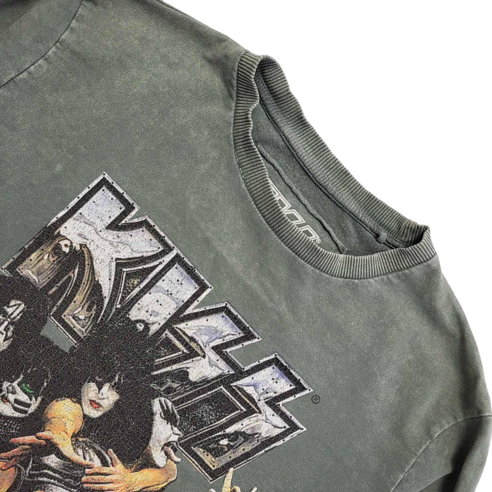 Kiss Vintage 90's Monster World Tour 2012-13 Green Sweatshirt Uk Men's Size M