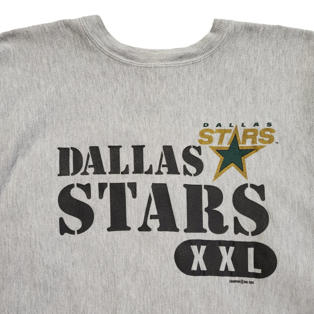 Champion Dallas Stars Reverse Weave Grey Vintage 90s Sweatshirt Uk Men's L