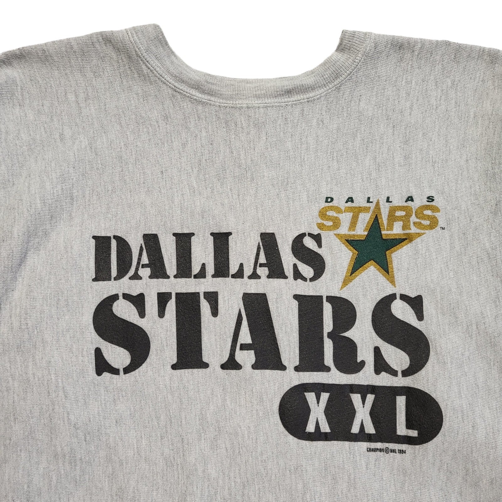 Champion Dallas Stars Reverse Weave Grey Vintage 90s Sweatshirt Uk Men's L