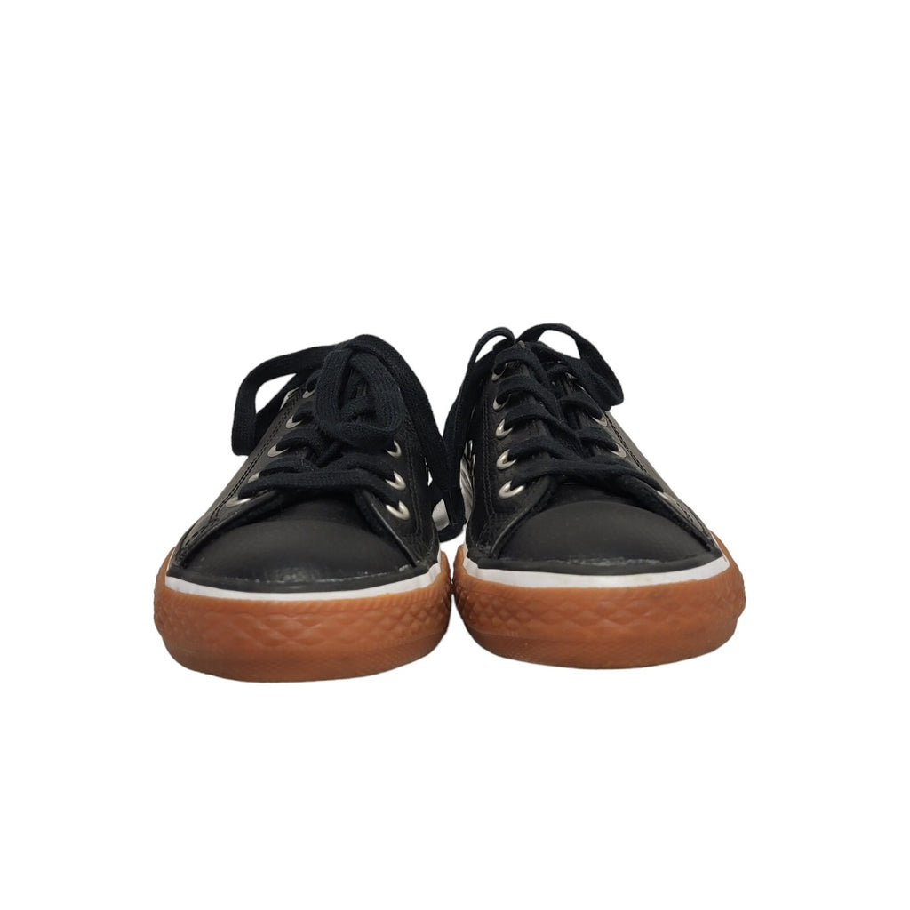 Converse All Star Black Low Top Leather Lace Up Boots Uk 1