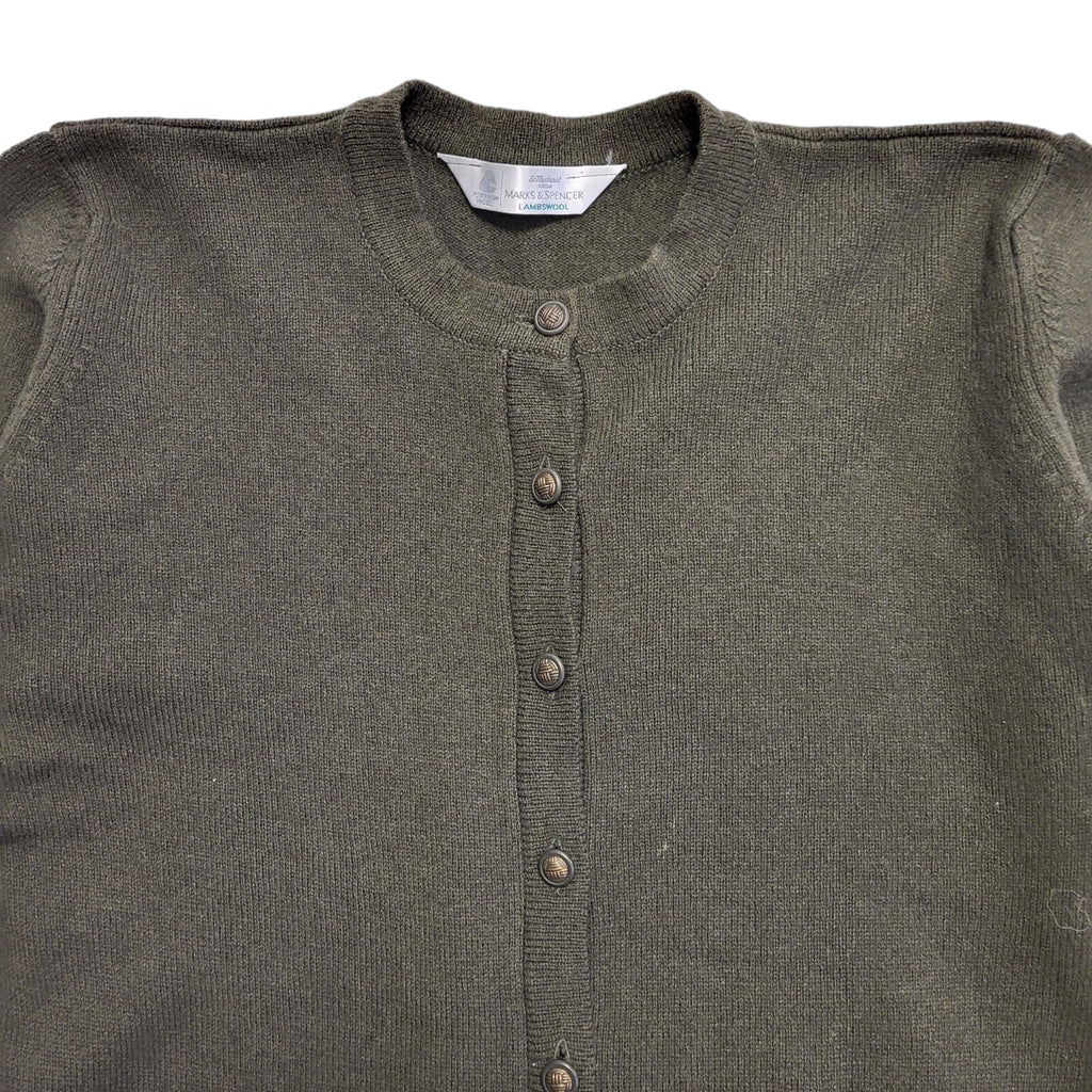 Marks & Spencer 90's Green Button Up Cardigan Womens UK Size 12