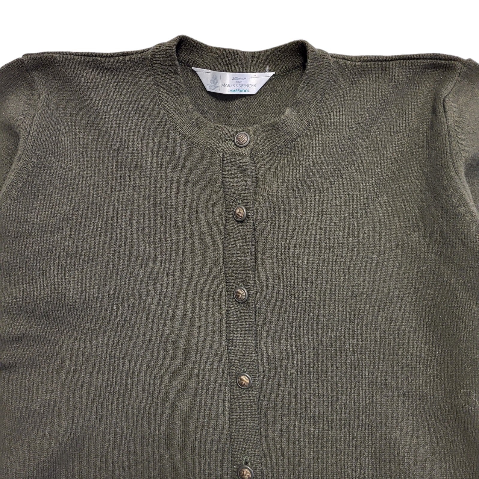 Marks & Spencer 90's Green Button Up Cardigan Womens UK Size 12