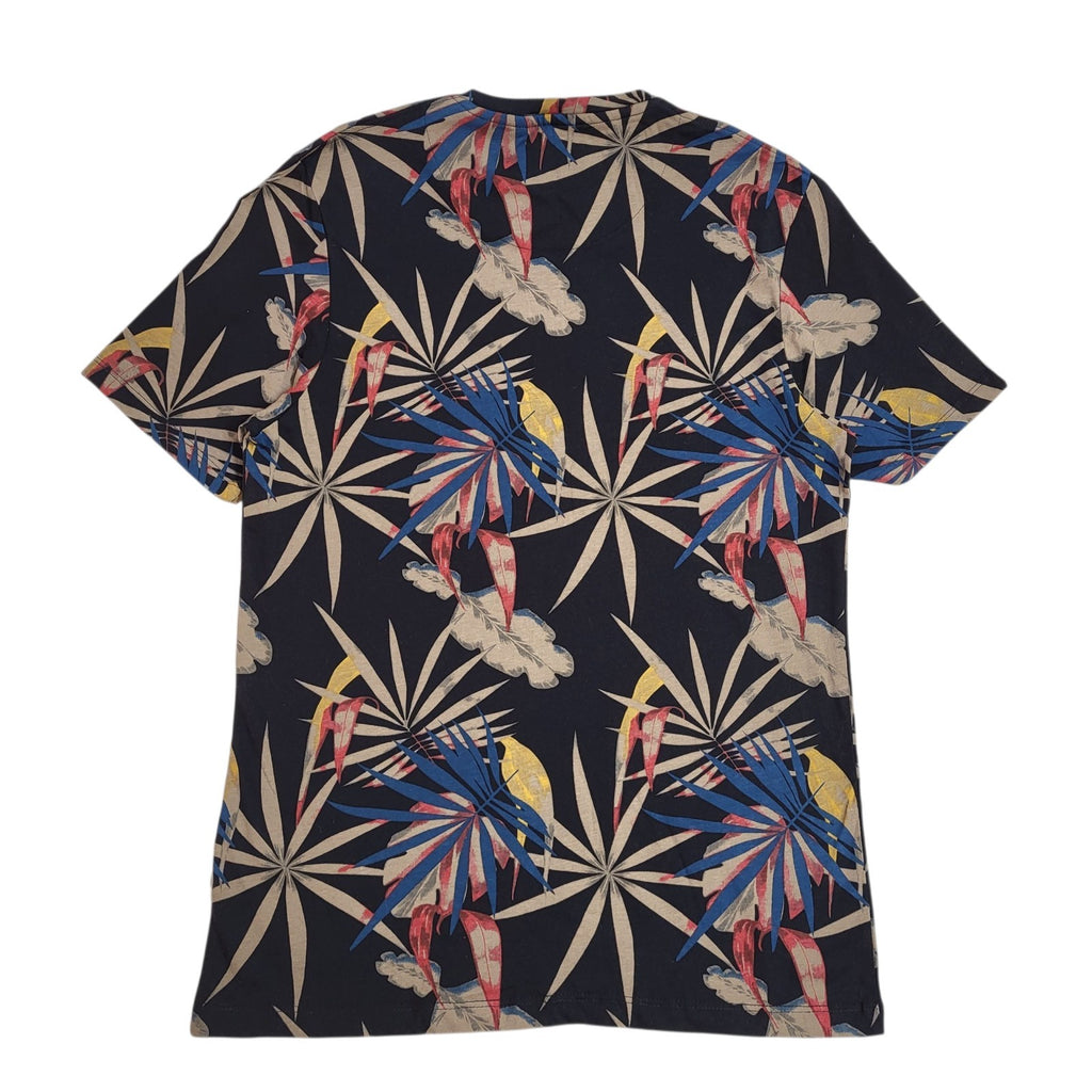 Racing Green Black & Blue Y2k Floral Double Stitch T-Shirt Uk Men's Size S Bnwt
