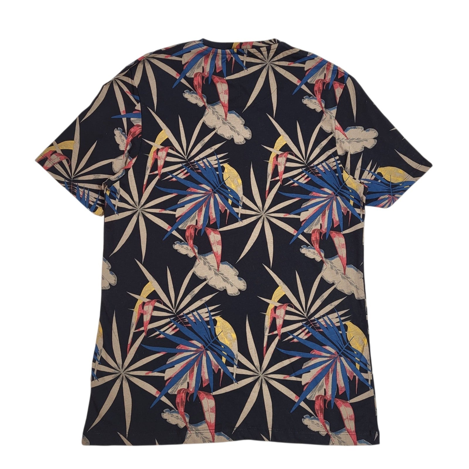 Racing Green Black & Blue Y2k Floral Double Stitch T-Shirt Uk Men's Size S Bnwt