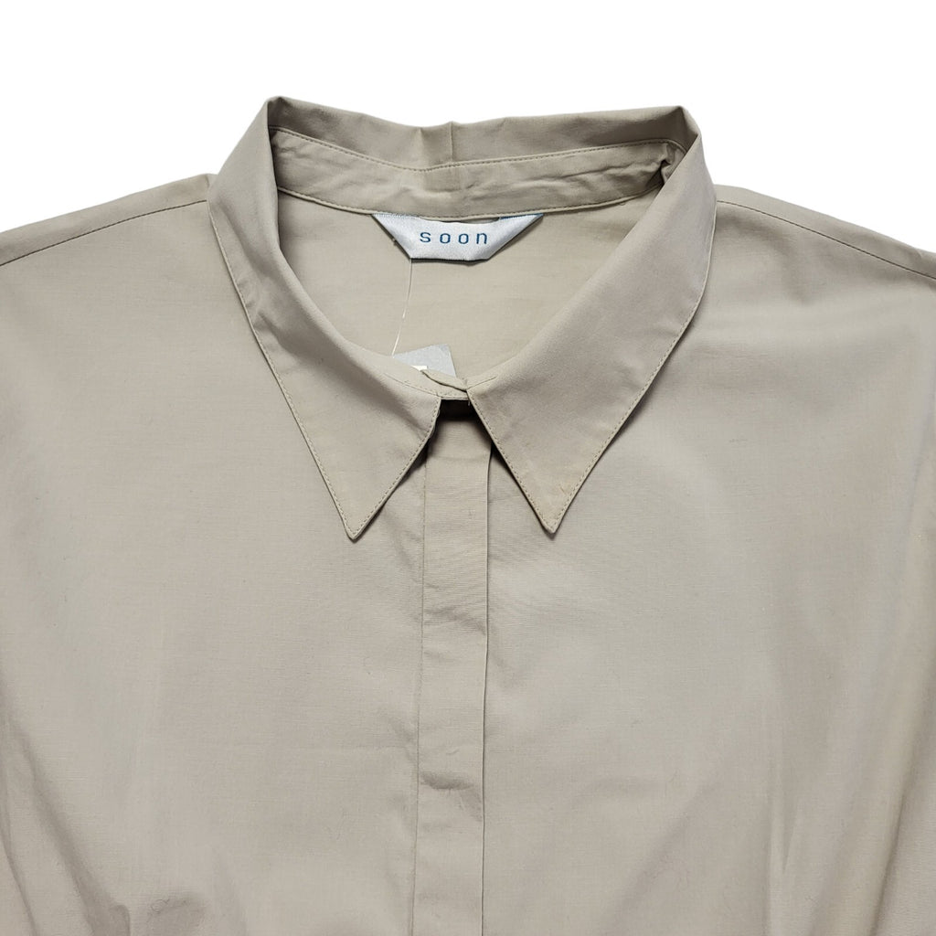 Soon Vintage Y2K Beige Shirt Dress BNWT Womens UK Size 18