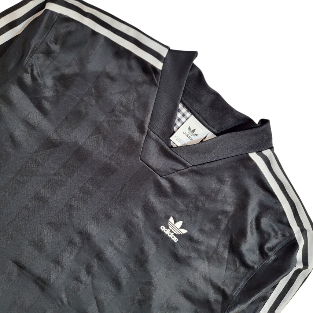 Adidas Black 90s Sports Sweatshirt V-Neck Checked Back UK Men's XXL