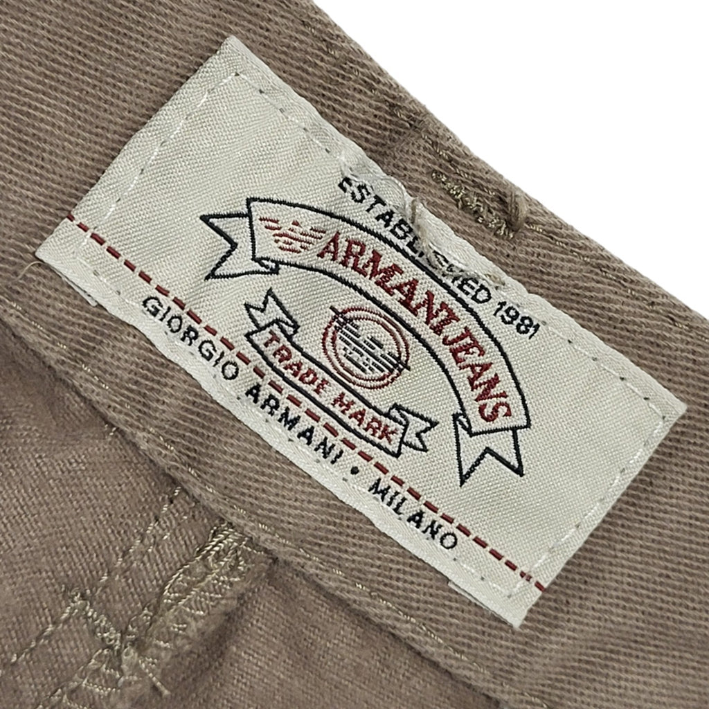 Armani Vintage 90's Mole Skin Tapered Beige Jeans UK Women's 10 W28 L31