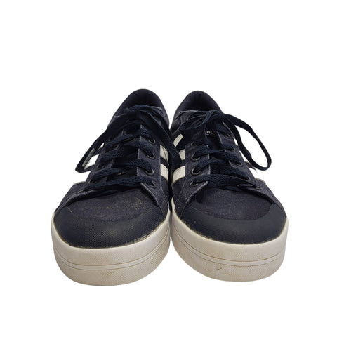 Adidas Bravada Navy Blue & White Lace-Up Trainers Uk Men's Size 8