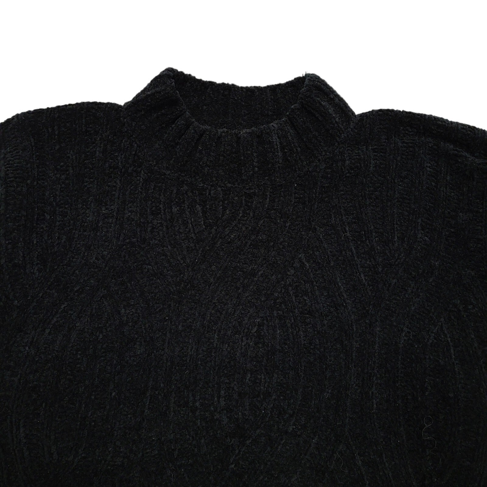 Classic 80s Vintage Black Acrylic Cardigan Women's Size 12-14