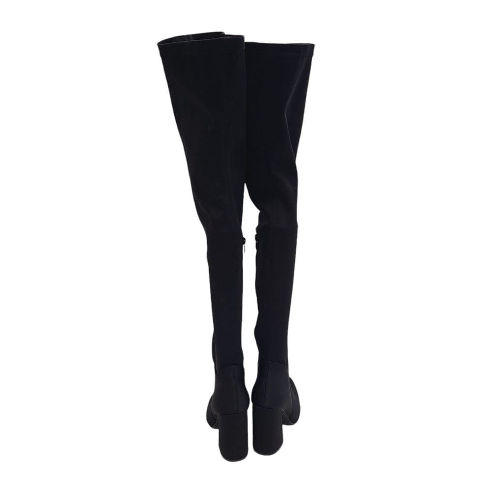 Truffle Black Zipped Long Lined Thigh Boots Uk Women's Size 6