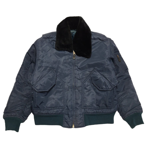 80s Vintage Navy Blue Zipped Jacket Uk Men's Size XL