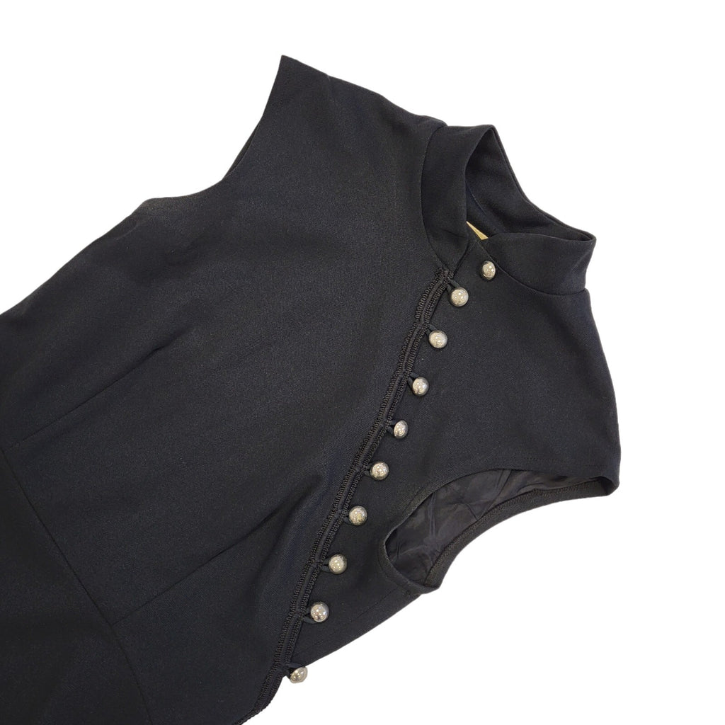 Vintage 60s Black Sleeveless Evening Dress Women's Size 8