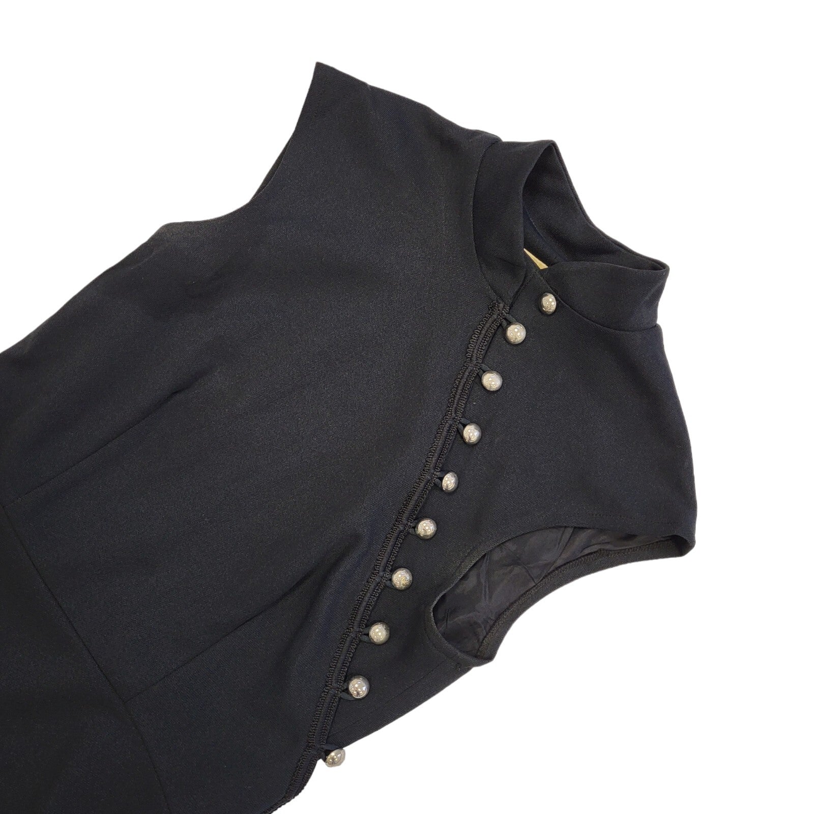 Vintage 60s Black Sleeveless Evening Dress Women's Size 8