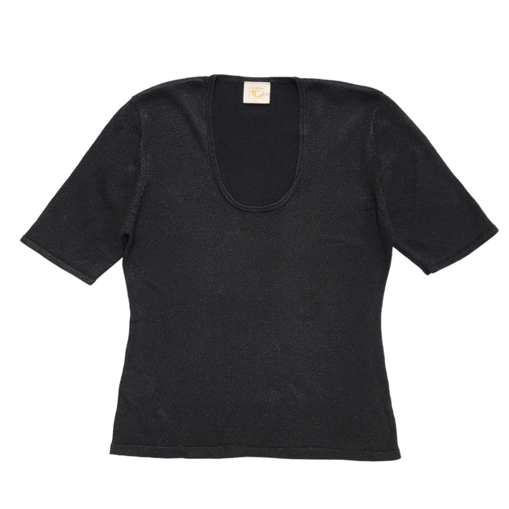 Country Casuals Vintage 90s Black Round Neck T-Shirt Uk Women's Size L