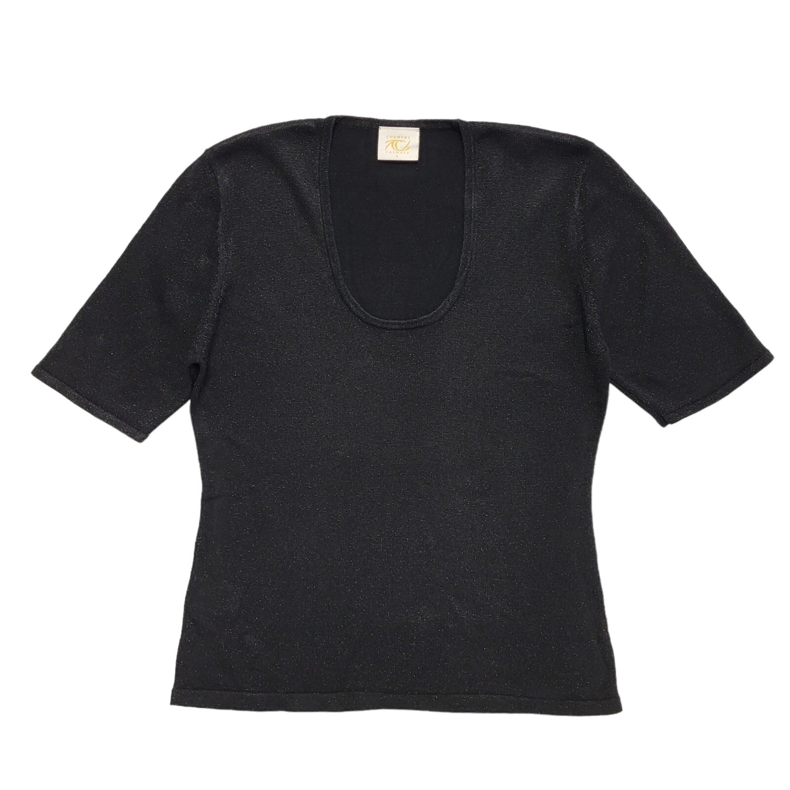 Country Casuals Vintage 90s Black Round Neck T-Shirt Uk Women's Size L
