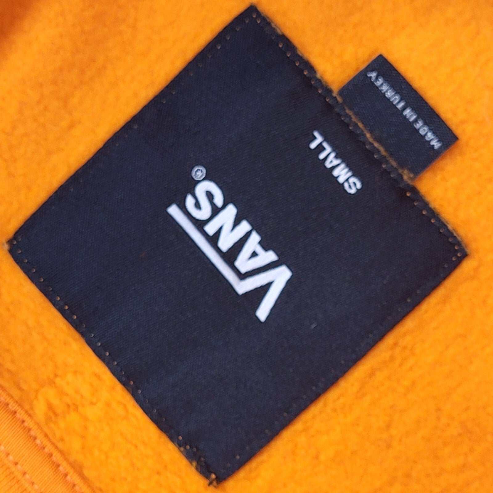 Vans Sweatshirt Off The Wall Orange 1/4 Zip High Neck 90's UK Men's Size S