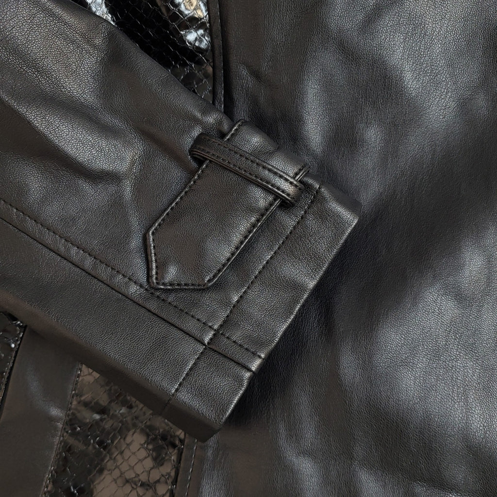 Urban Code Y2K Black Faux Leather Coat UK Women's Size M 10