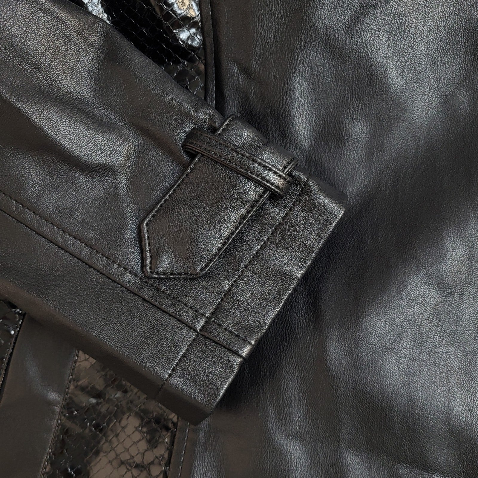 Urban Code Y2K Black Faux Leather Coat UK Women's Size M 10