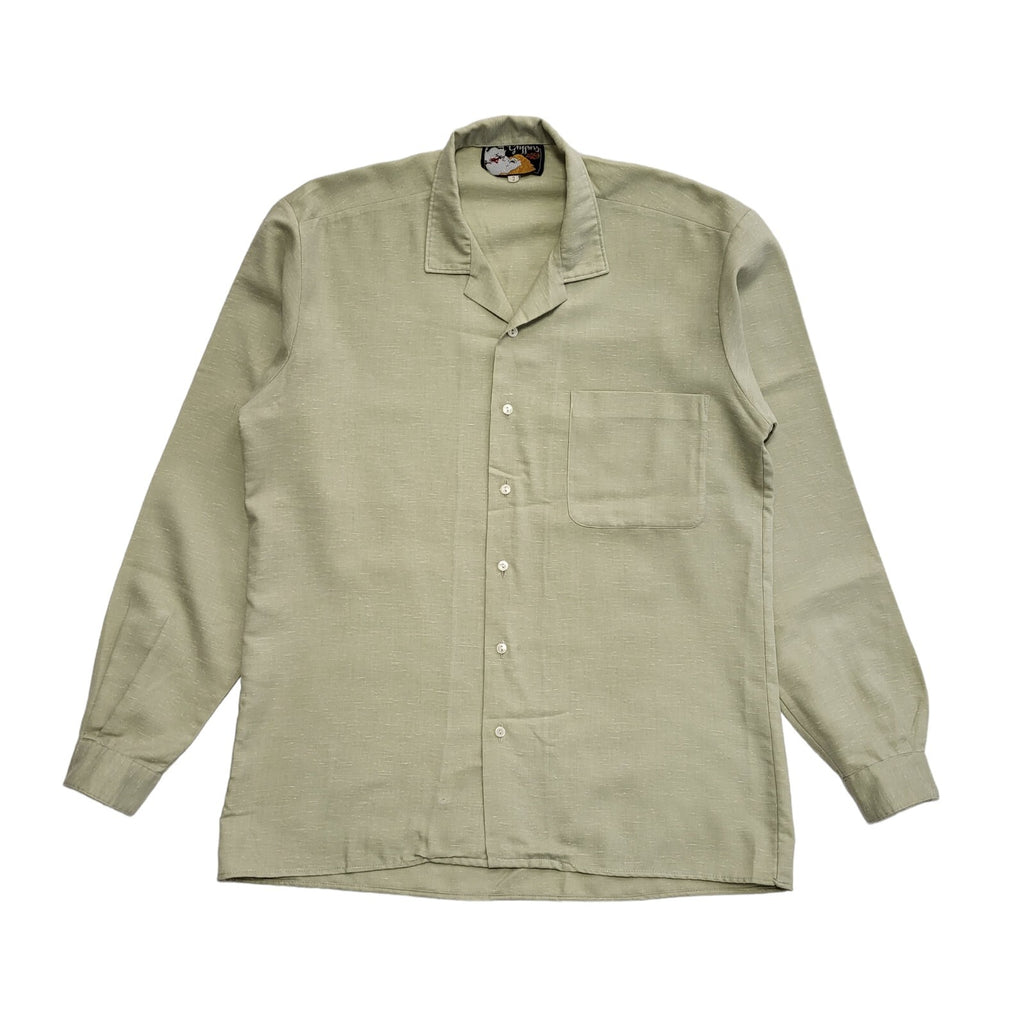 Griffins Vintage 70's Beige Long Sleeve Button Up Shirt Mens Size Medium