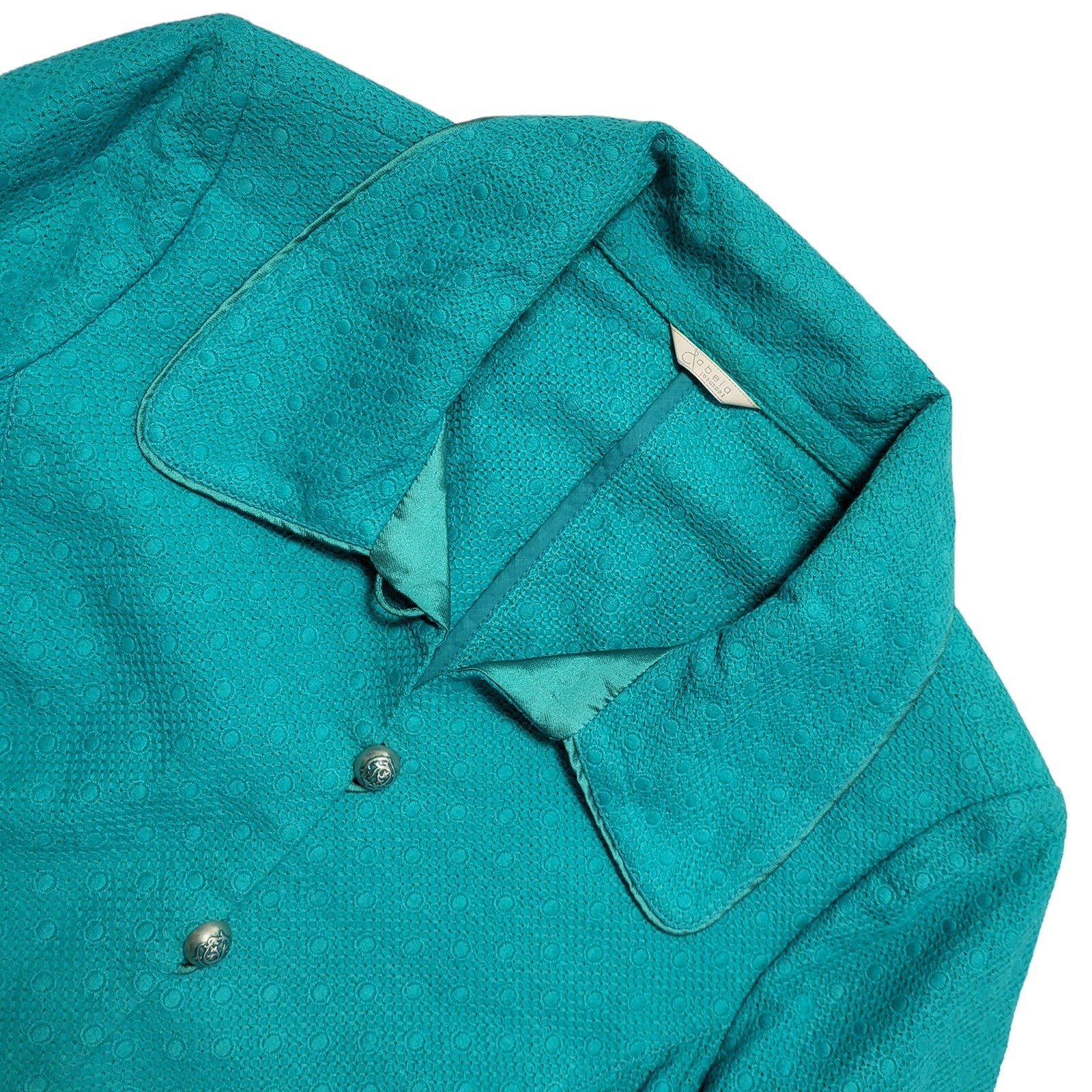 Vintage Green 90s Button Dress Jacket Uk Women's Size 20