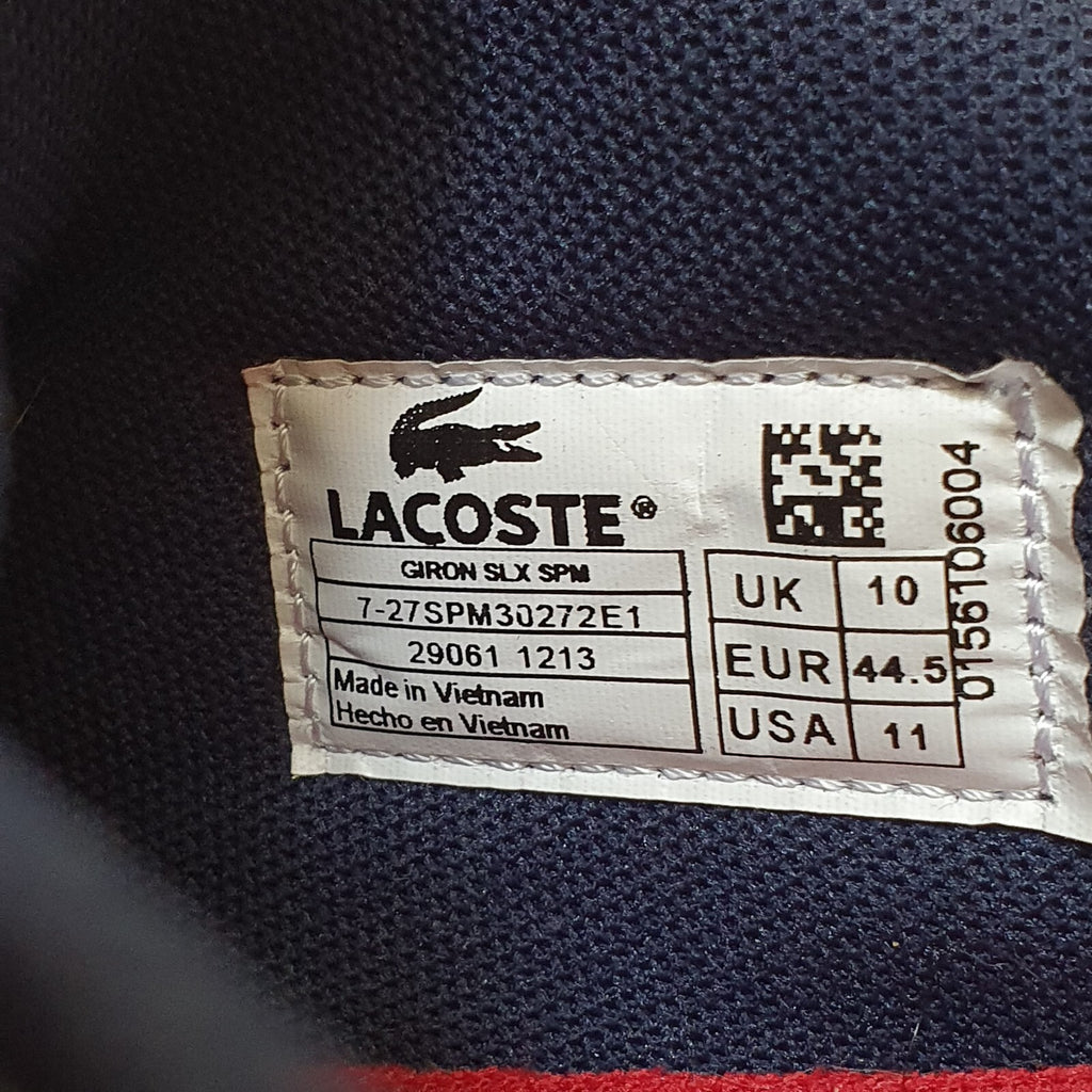 Lacoste Giron SLX  Navy Blue Leather Fabric Men's Trainers Uk 10 Eu 44.5