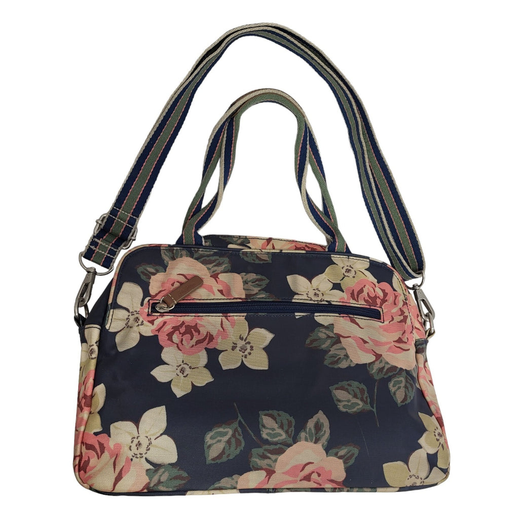Cath Kidston Blue Pink Zip Floral Shoulder Bag & Purse Uk Women's Size 9" x 13"