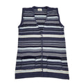 Soft Wear 90s Vintage Blue & Purple Striped Knitted Waistcoat Women's Size 3XL