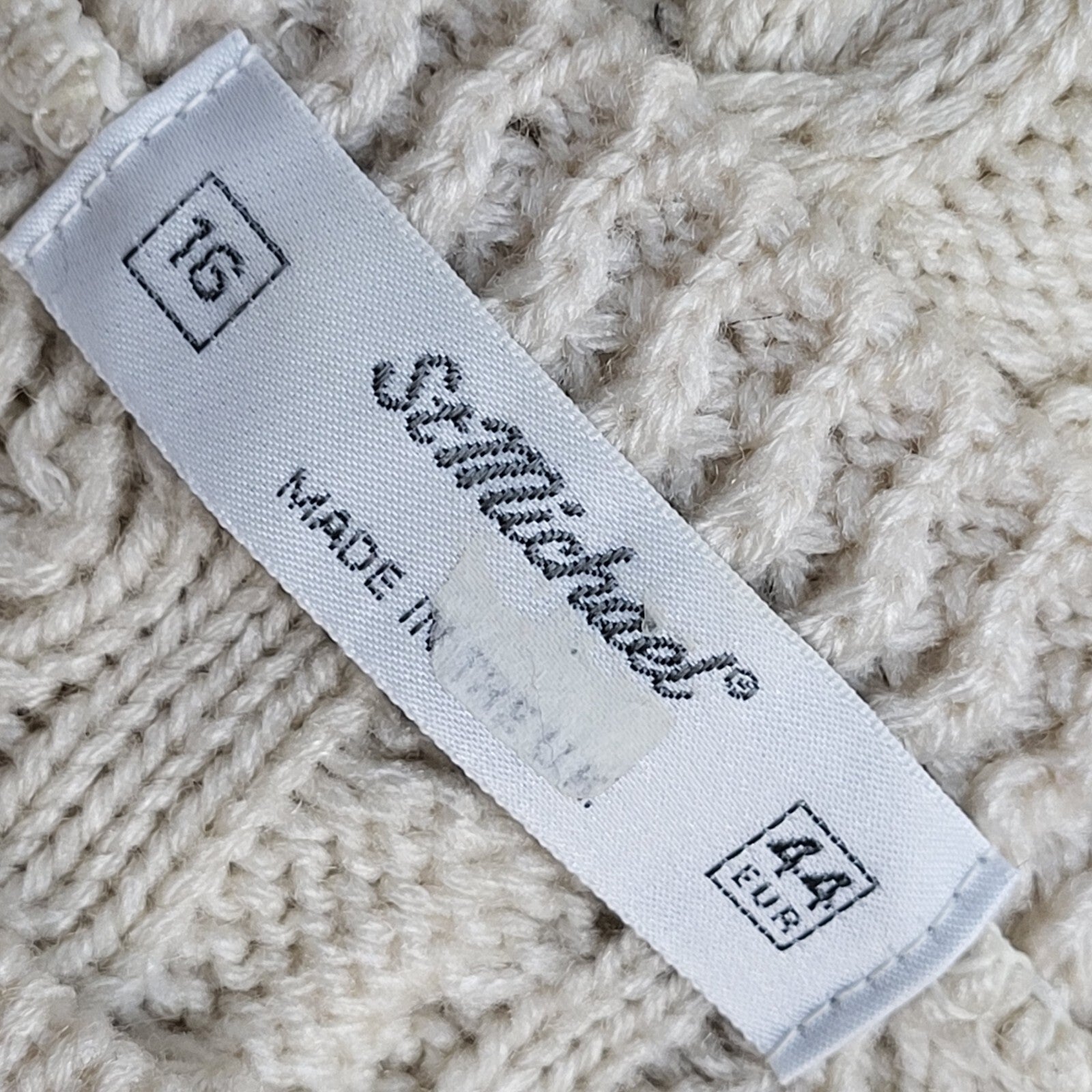 St Michael Vintage 90's Cream Knitted Cardigan UK Women's Size 16
