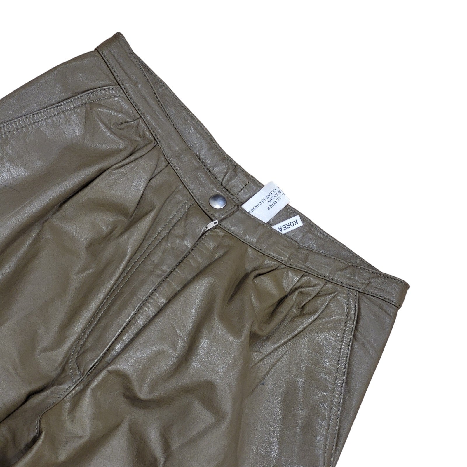Vintage 80's Brown Leather Tapered Trousers Womens UK Size 14 W28 L31