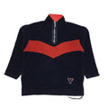 Escapiste Vintage 90's Blue & Red 1/4 Zip Fleece Sweatshirt Mens UK L