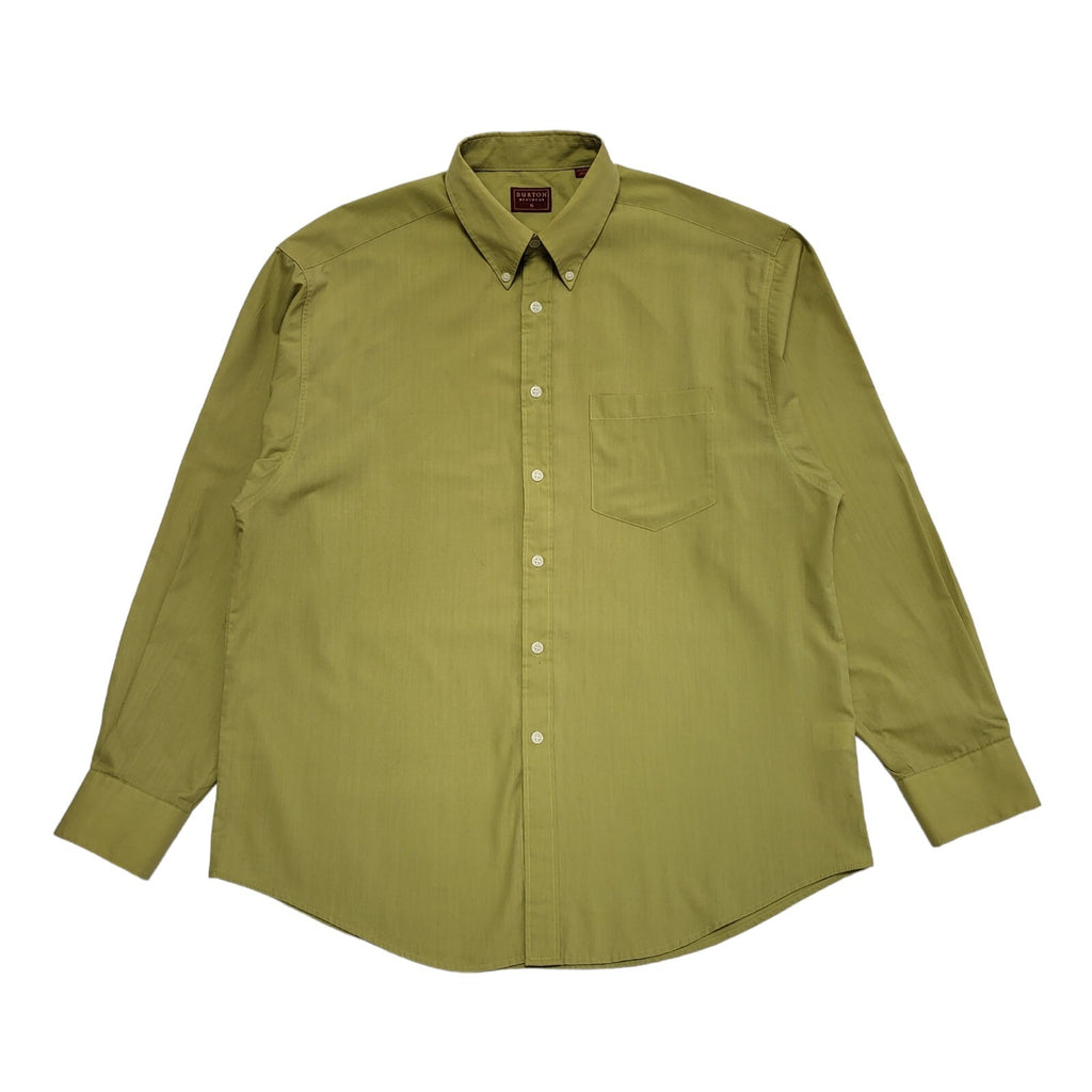 Burton 90's Vintage Green Long Sleeve Shirt Uk Men's Size Large