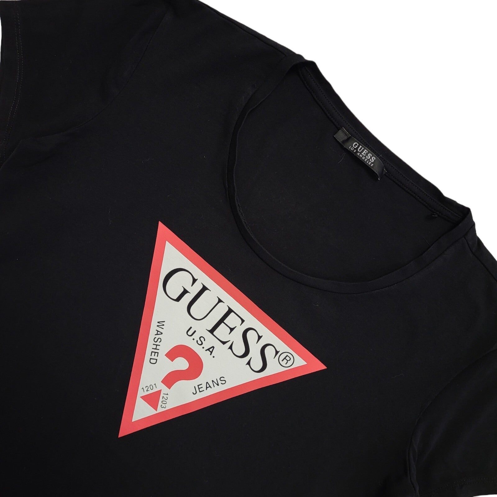 Guess Vintage Y2K  Black Short Sleeve Round Neck T-Shirt Womens UK Size 12