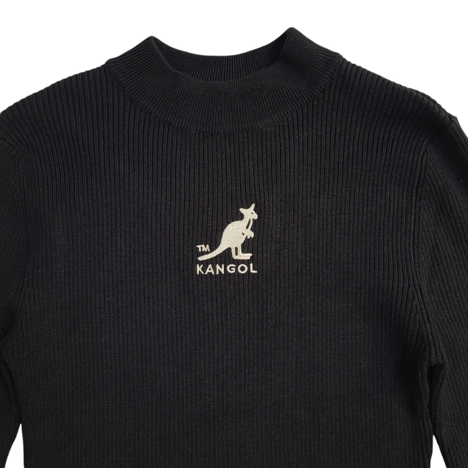 H&M Kangol Vintage Y2K Black Body Con Long Sleeve Jumper Dress Women's UK Size S