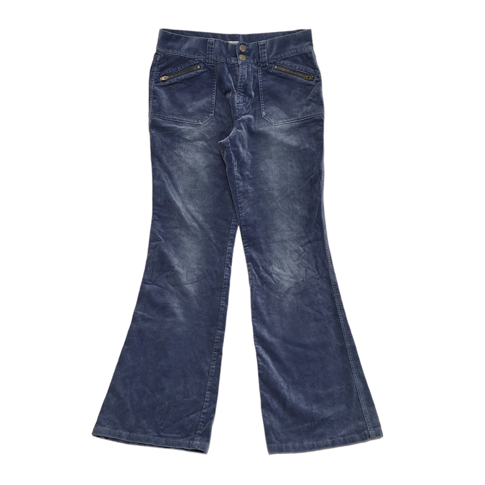 Etam Vintage 90's Dark Blue Bootcut Cord Trousers Uk Women's Size 10 W28 L30