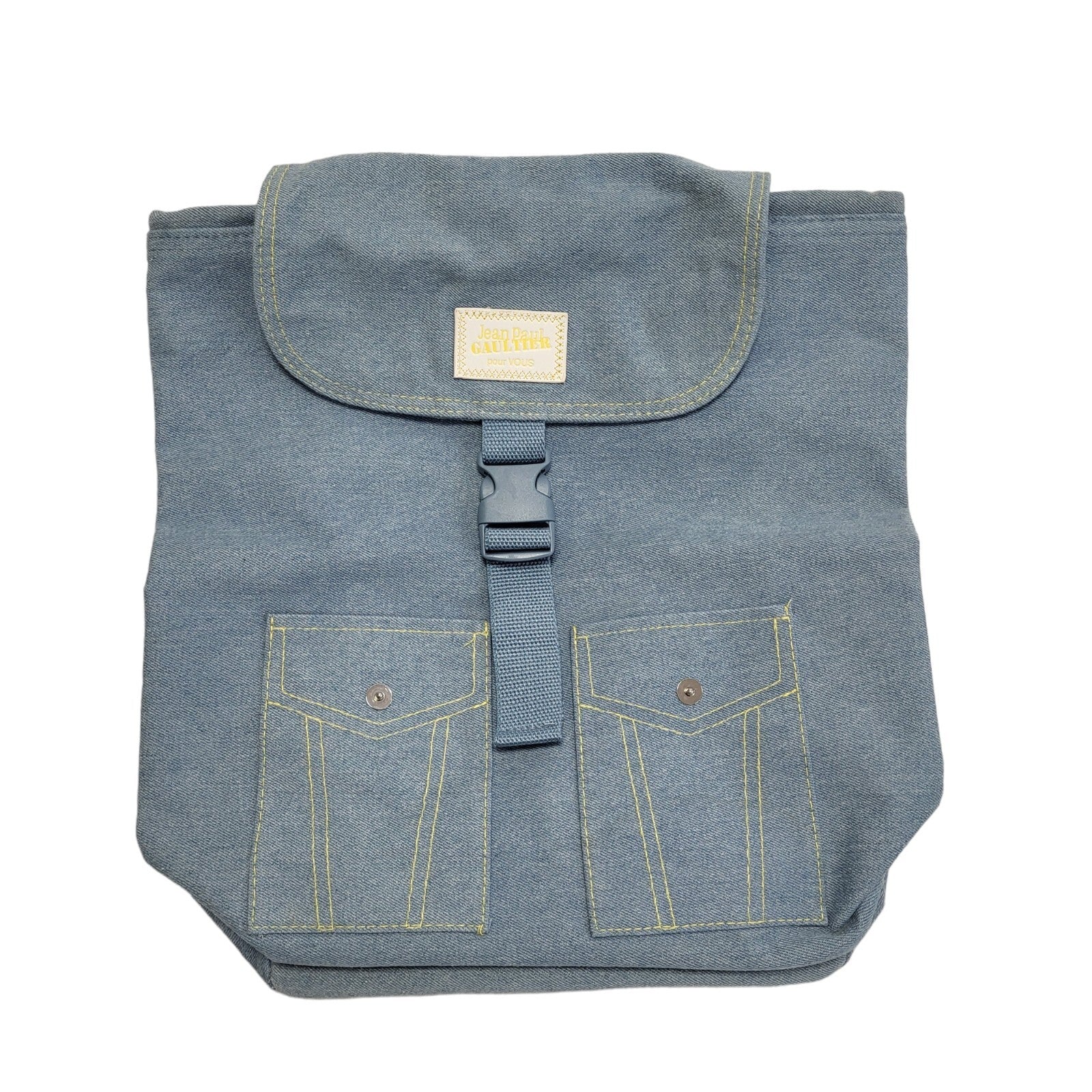 Jean Paul Gaultier Light Blue Denim Look Back 14" x 15"