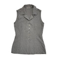 Vintage 90's Black & White Checked Sleeveless Shirt Womens UK Size S