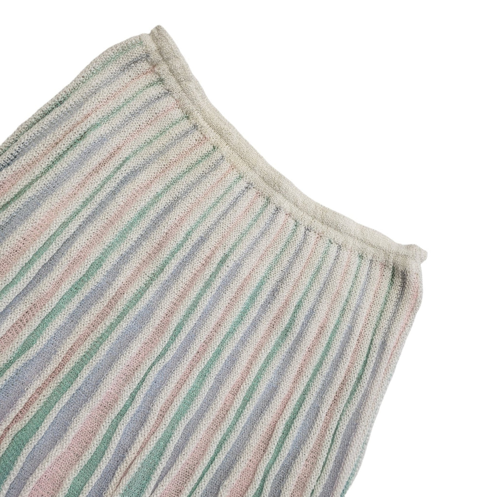 Vintage 80's Multicoloured Striped Midi Skirt Womens UK Size 12 W30