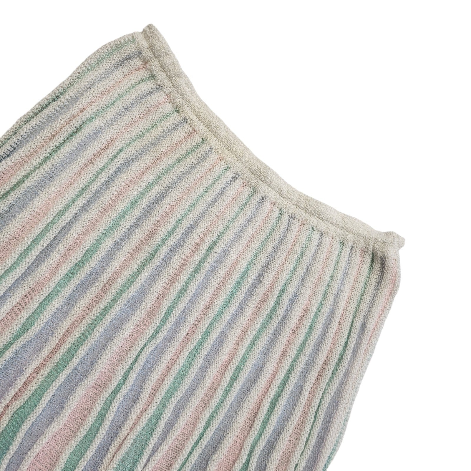 Vintage 80's Multicoloured Striped Midi Skirt Womens UK Size 12 W30