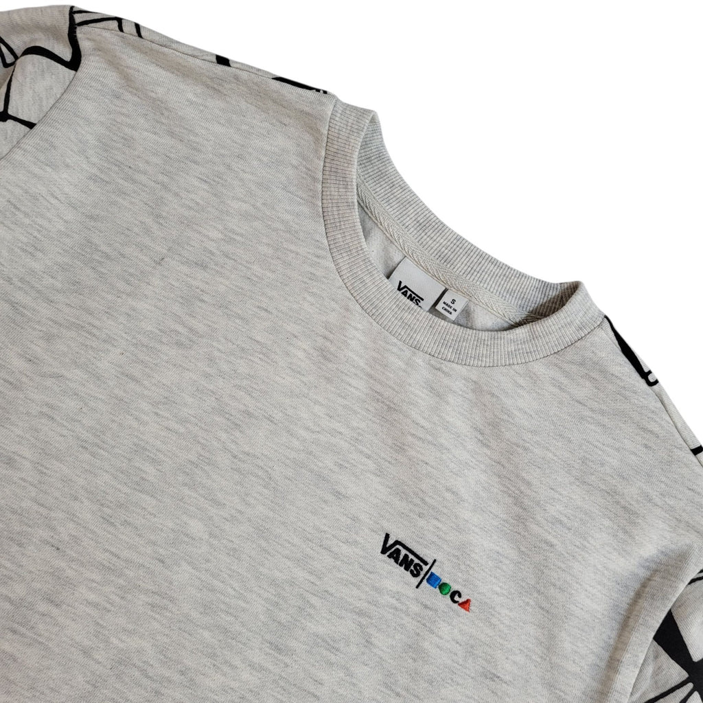 Vans Jumper  Vintage Y2k Grey Black Crew Neck UK Men's Size S Bnwt