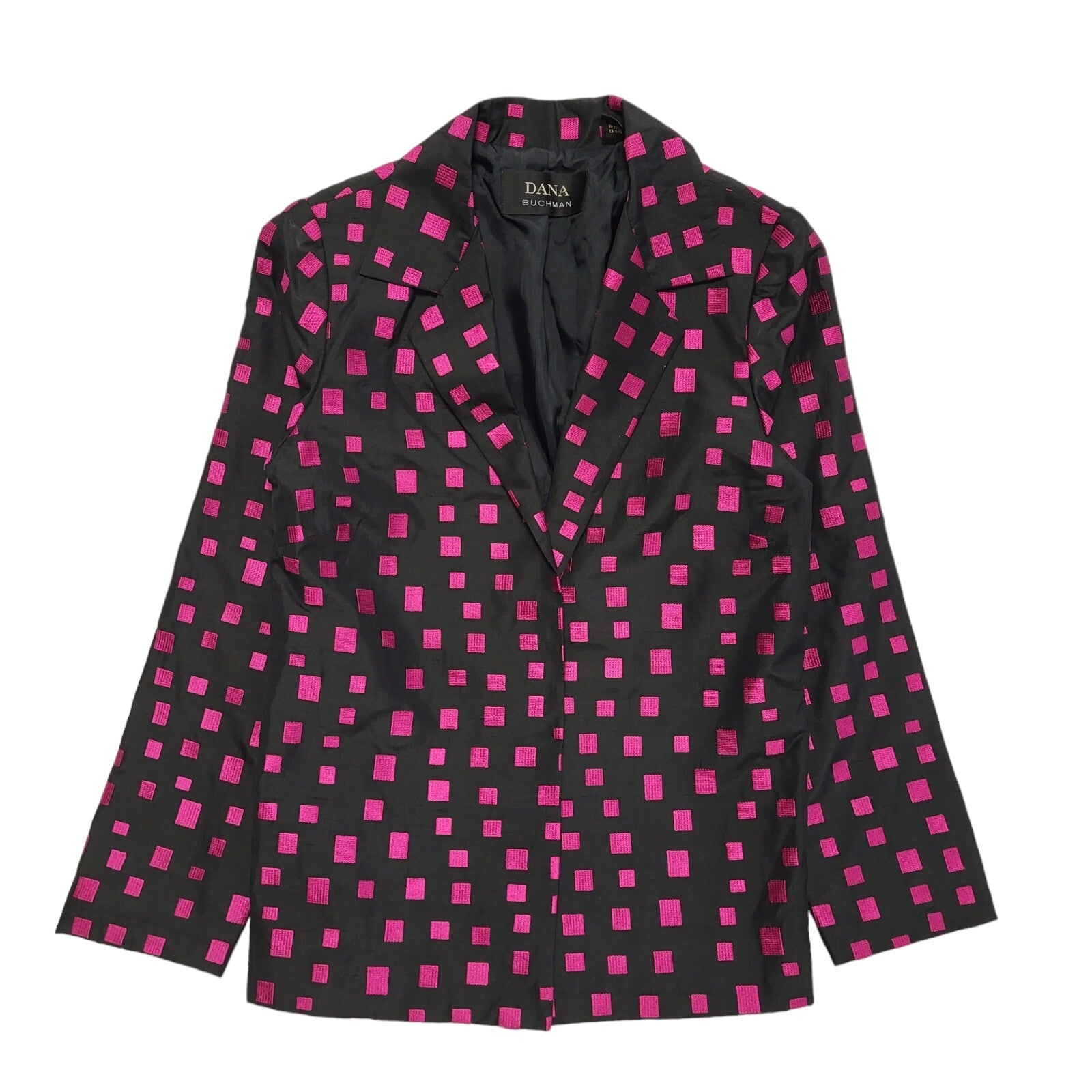 Dana Buchman Vintage 80's Black Pink Box Open Blazer Jacket Women's UK Size 10